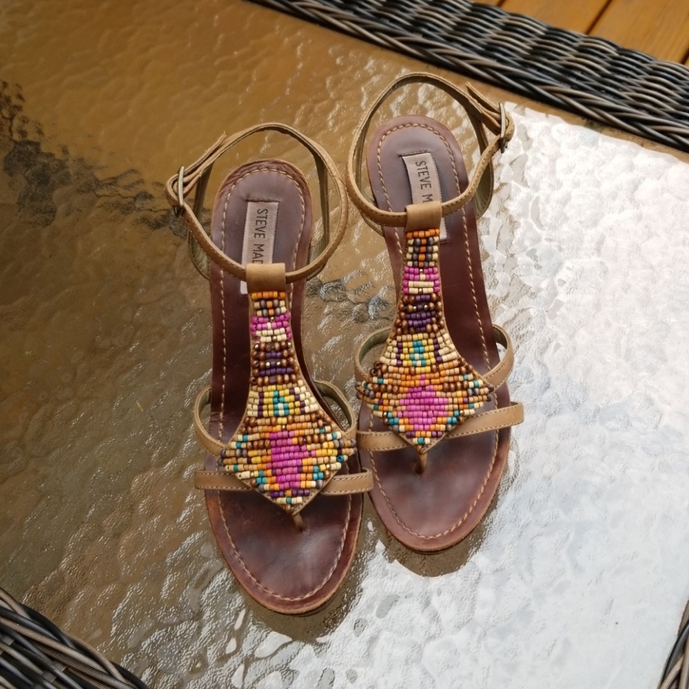 Steve Madden Beaded Wedge Sandles